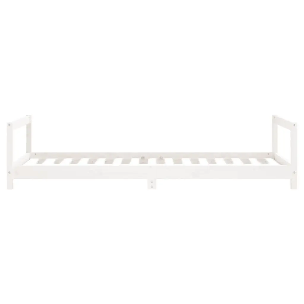 Kids Bed Frame Solid Pine Wood 90x190 cm White