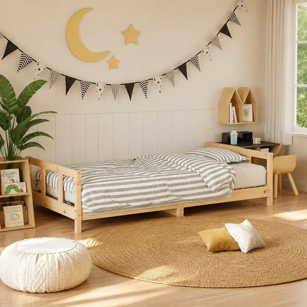 Kids Bed Frame 90x190 cm Solid Pine Wood Brown