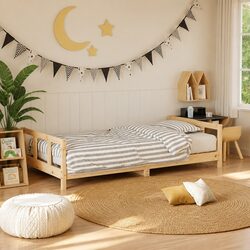 Sturdy Kids Bed Frame 90x190 cm Solid Pine Wood Brown