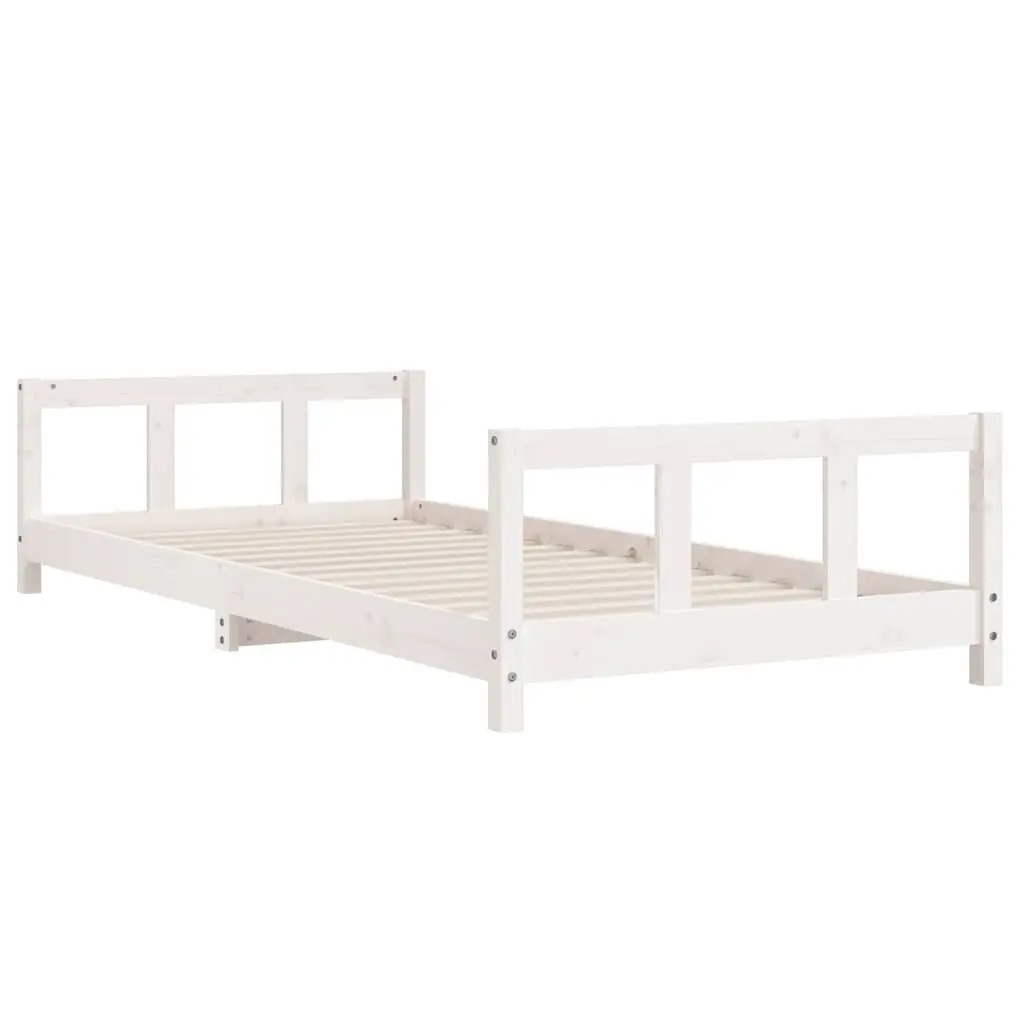 Kids Bed Frame White 90x190cm Single Toddler Wooden Slat Base Children's Bedroom