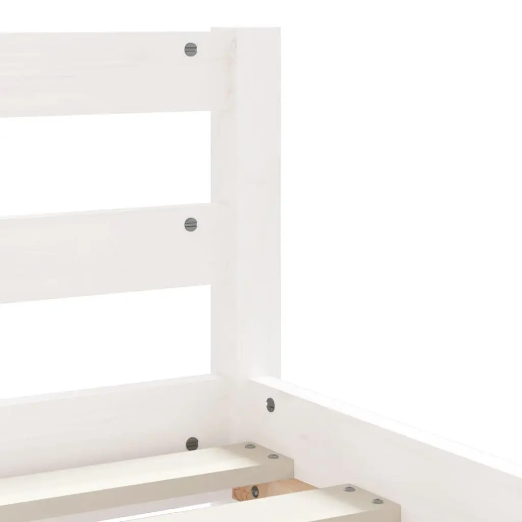 Kids Bed Frame Solid Pine Wood 90 x 190 cm White with Storage Drawers