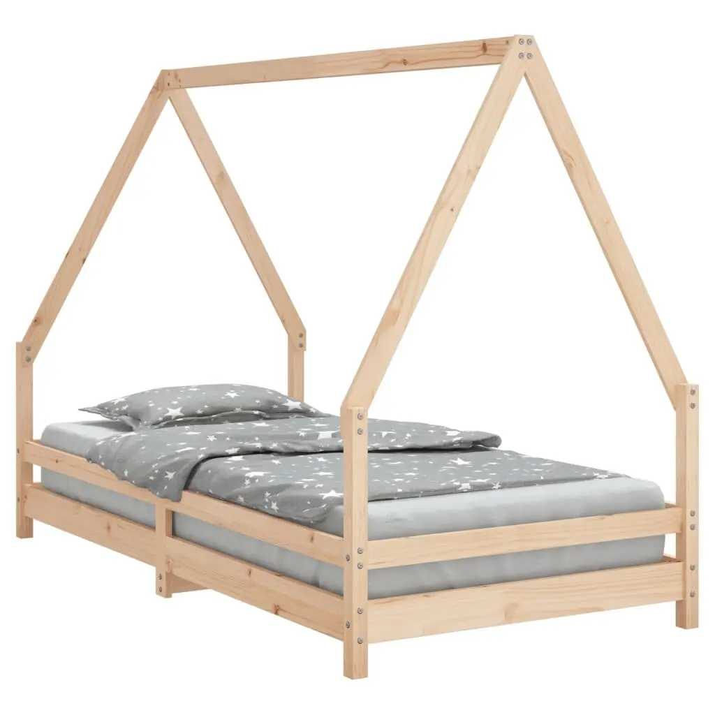 Kids Bed Frame 90x190 cm Solid Wood Pine House Design Toddler Bedroom Furniture