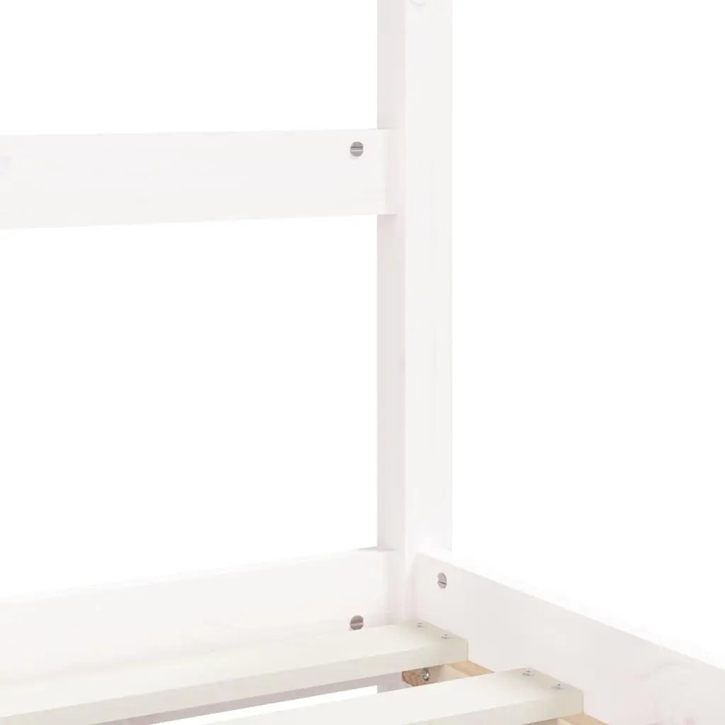 Solid Wood Pine Canopy Kids Bed Frame 90x190 cm White