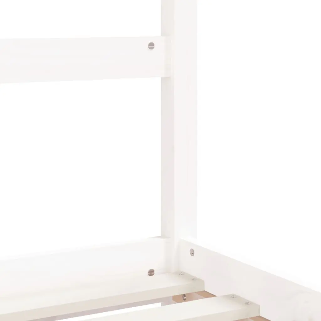 Kids Bed Frame Solid Pine Wood 92x187cm White House Bed