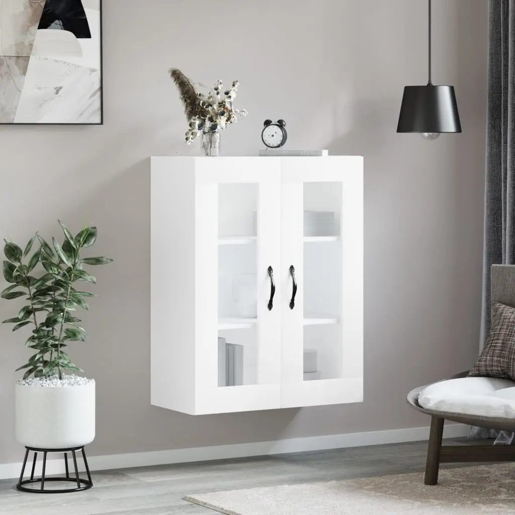 Wall Mounted Cabinet White Storage Floating Cupboard Engineered Wood