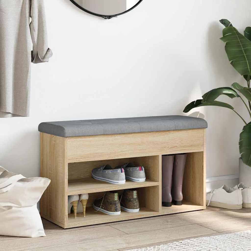 Shoe Bench with Padded Seat for Storage