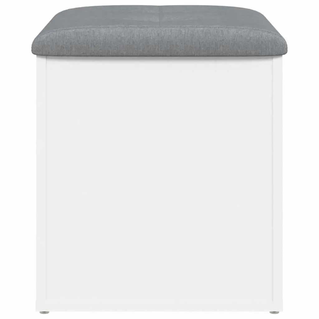 White Storage Bench with Padded Seat, 42x42x45 cm