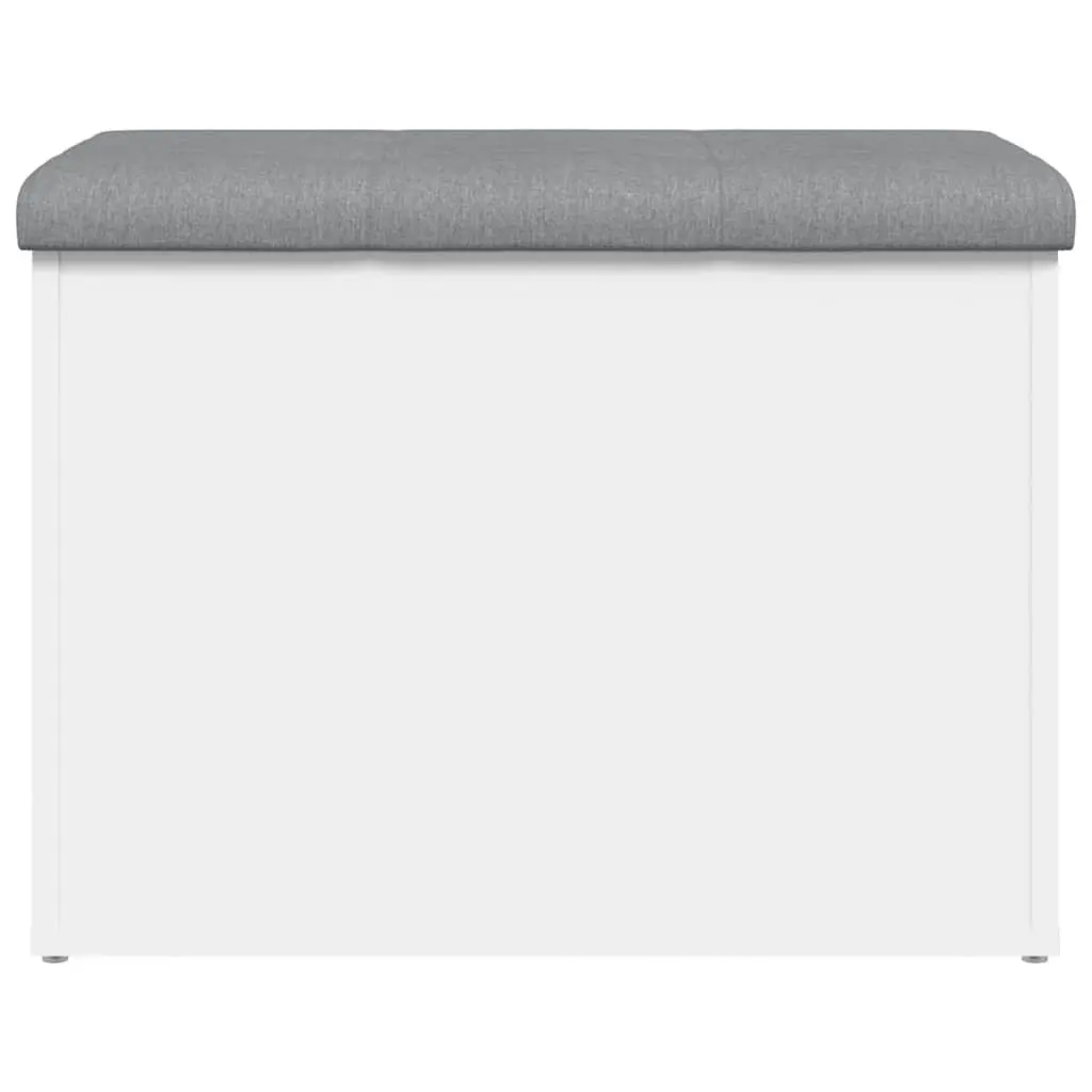 White Storage Bench for Hallway with Cushion Lid