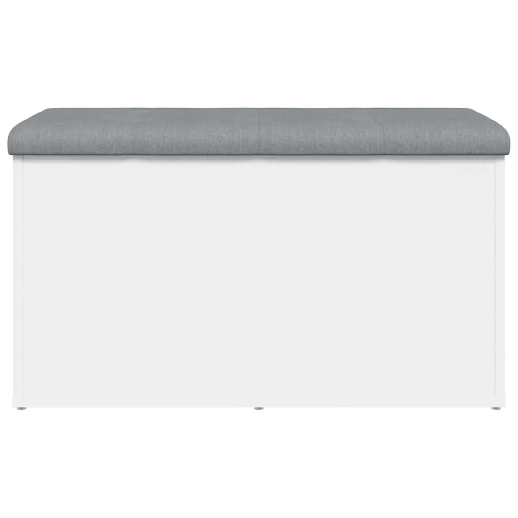 Storage Bench Engineered Wood 82x42x45 cm White Padded Seat Hinged Lid