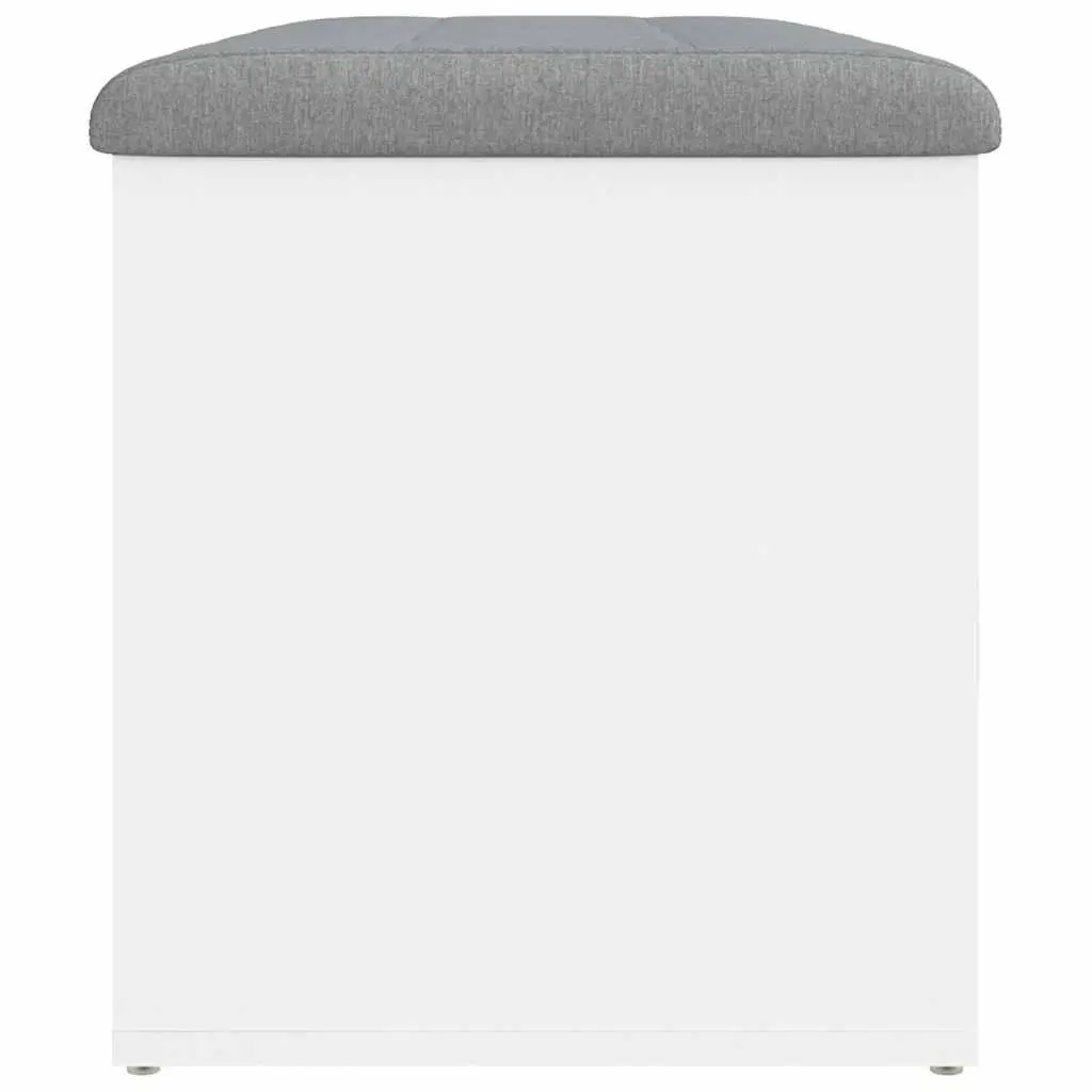Storage Bench Engineered Wood 82x42x45 cm White Padded Seat Hinged Lid