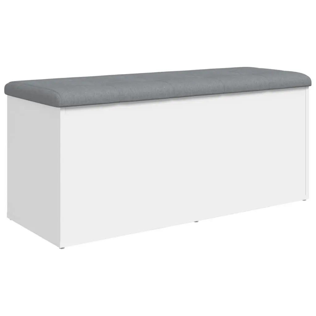 White Storage Bench 102x42x45 cm Engineered Wood Organizer