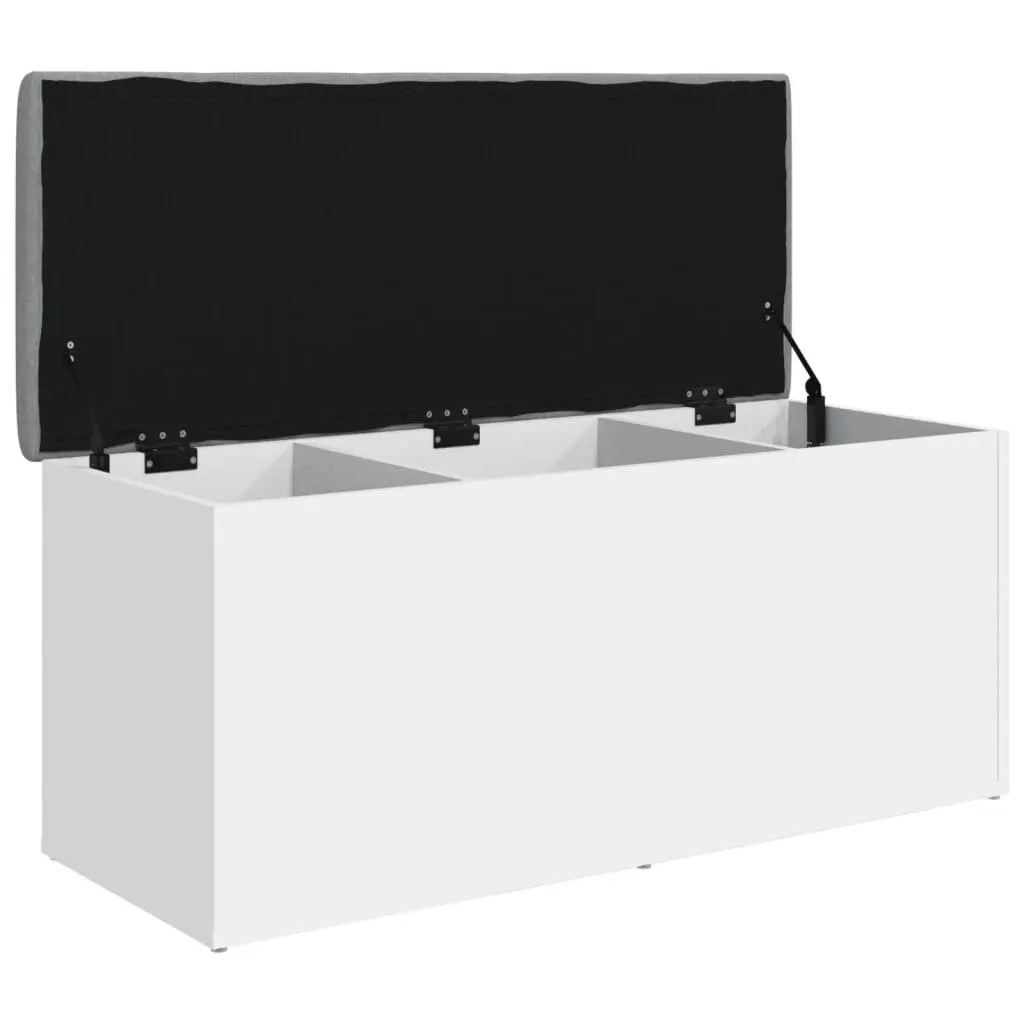 White Storage Bench 102x42x45 cm Engineered Wood Organizer