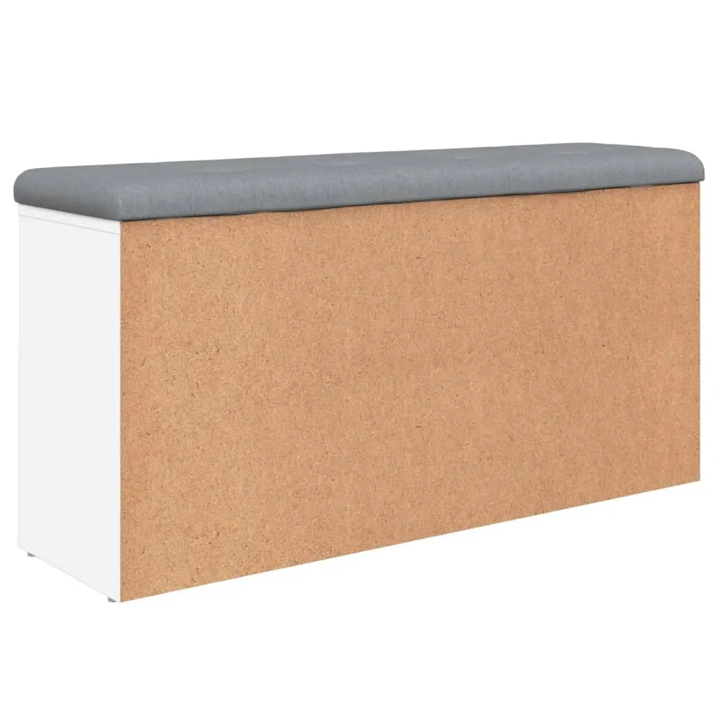 White Shoe Bench with Ample Storage and Padded Seat