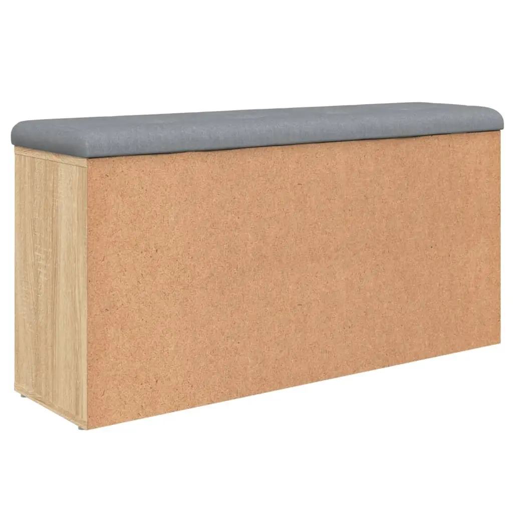 Shoe Bench Engineered Wood 102x32x50cm Brown Sonoma Oak Padded Seat
