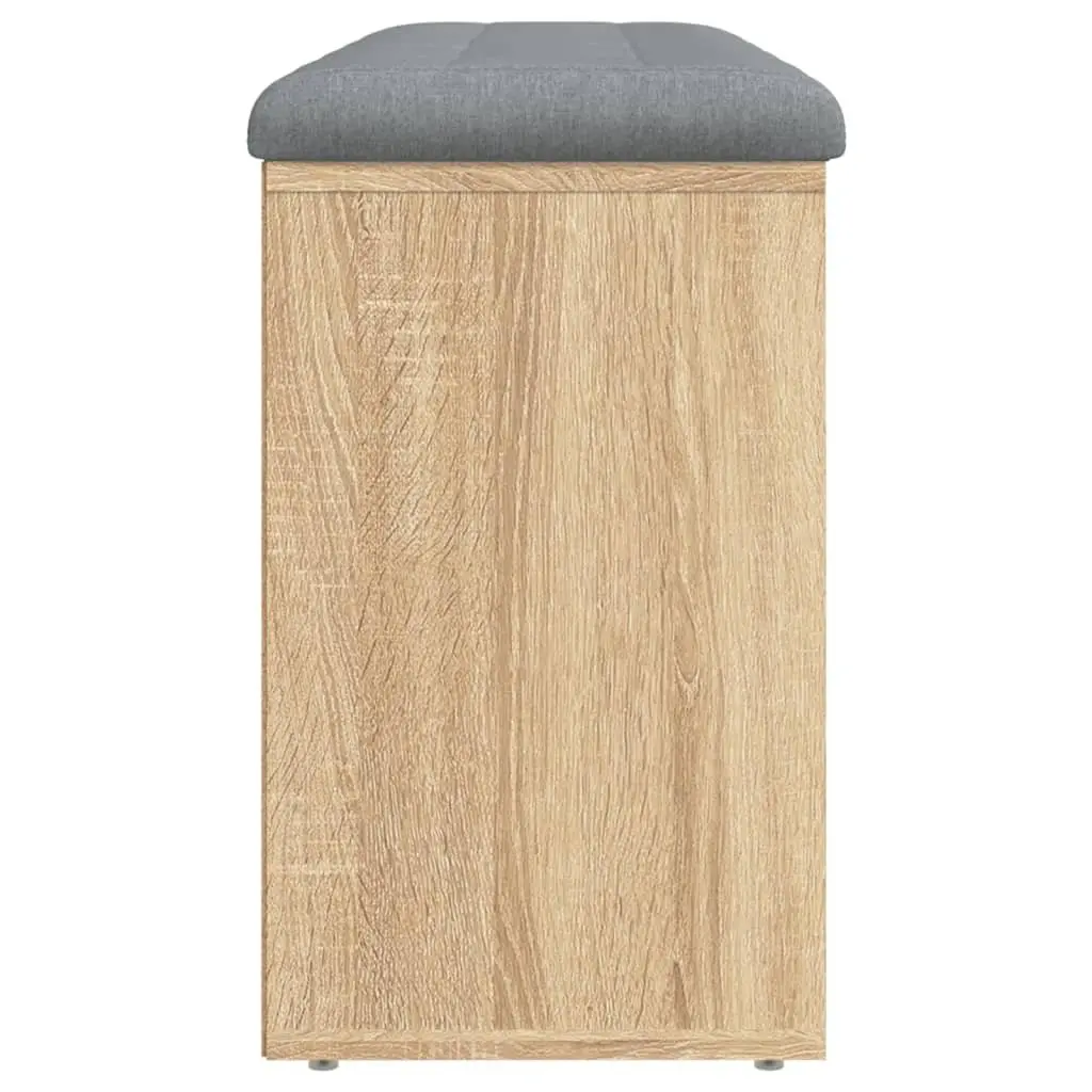 Shoe Bench Engineered Wood 102x32x50cm Brown Sonoma Oak Padded Seat