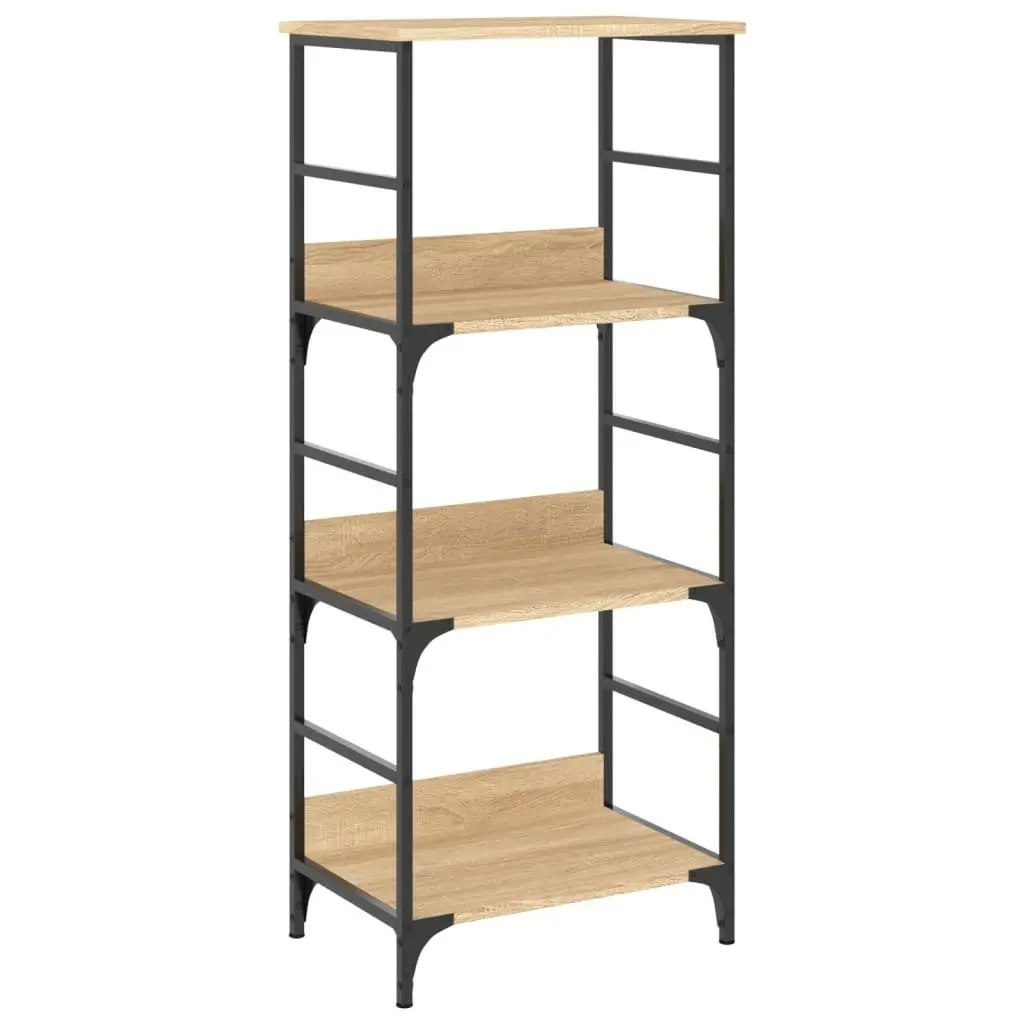 Bookshelf Engineered Wood 50x33x117.5cm Sonoma Oak 3-Tier Storage Shelf