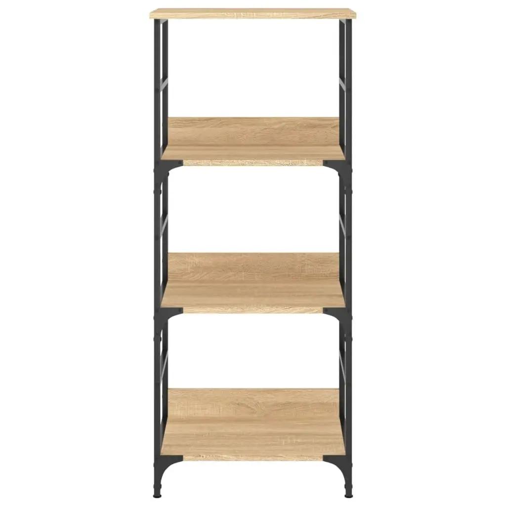 Bookshelf Engineered Wood 50x33x117.5cm Sonoma Oak 3-Tier Storage Shelf