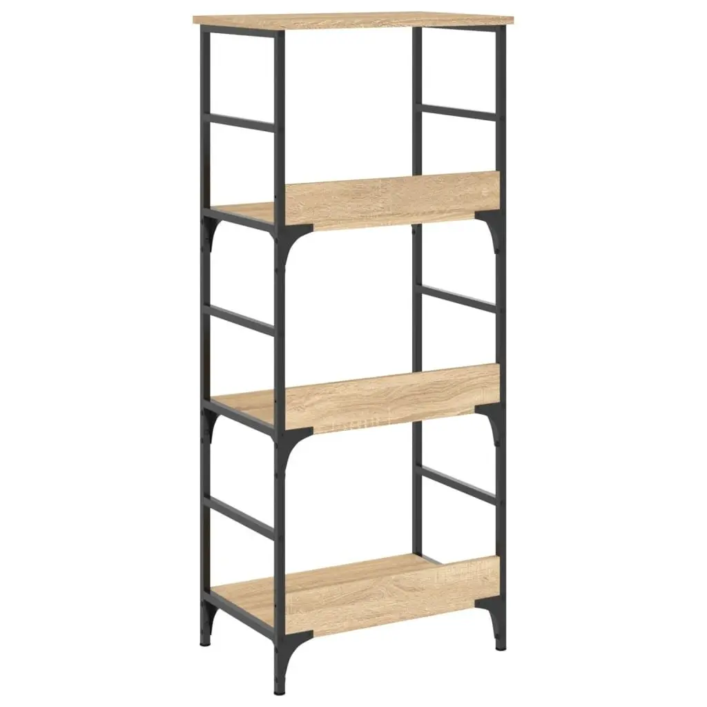 Bookshelf Engineered Wood 50x33x117.5cm Sonoma Oak 3-Tier Storage Shelf