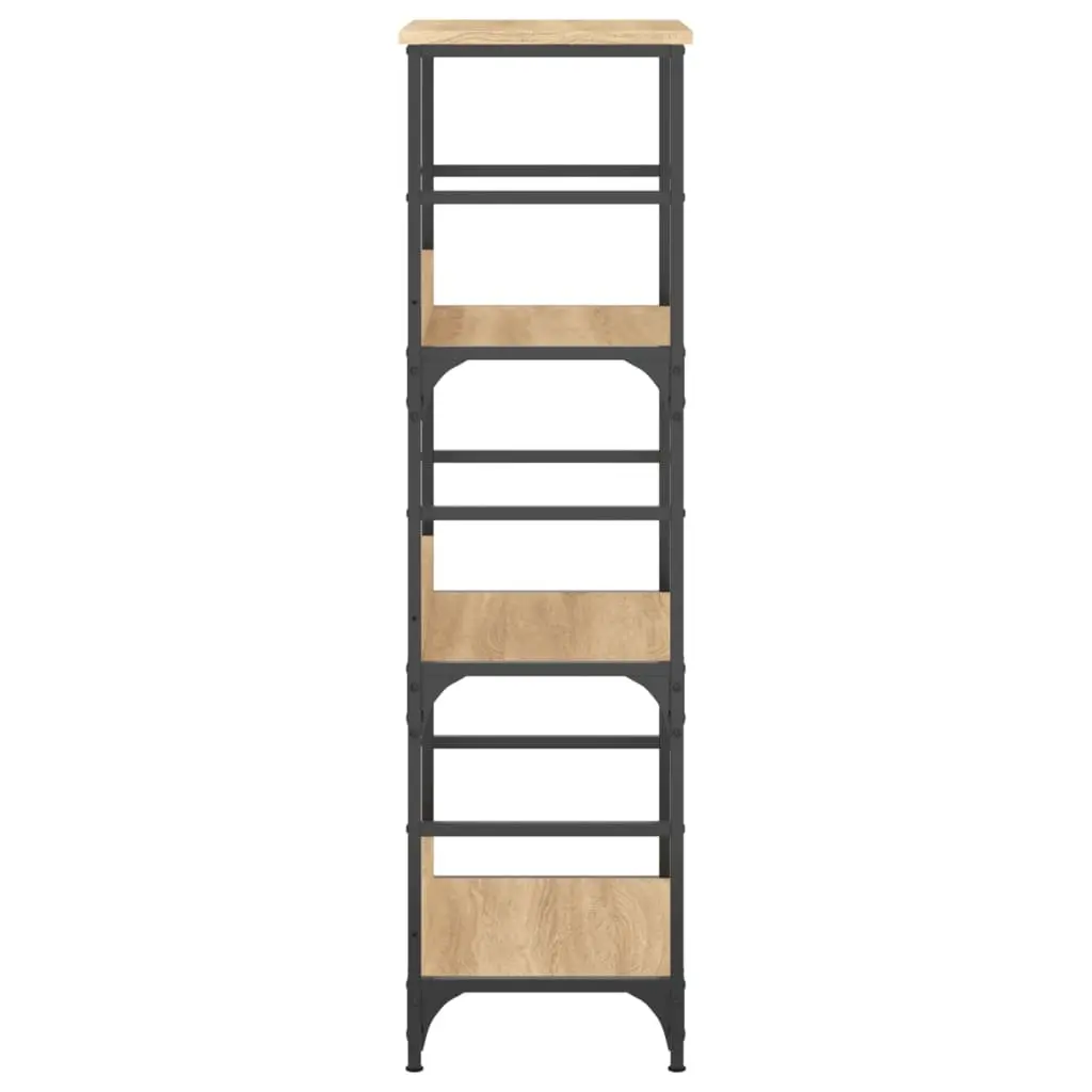 Bookshelf Engineered Wood 50x33x117.5cm Sonoma Oak 3-Tier Storage Shelf