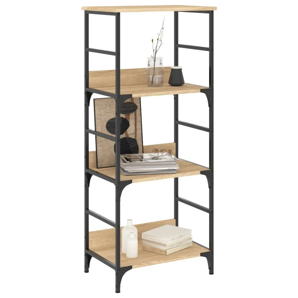 Bookshelf Engineered Wood 50x33x117.5cm Sonoma Oak 3-Tier Storage Shelf