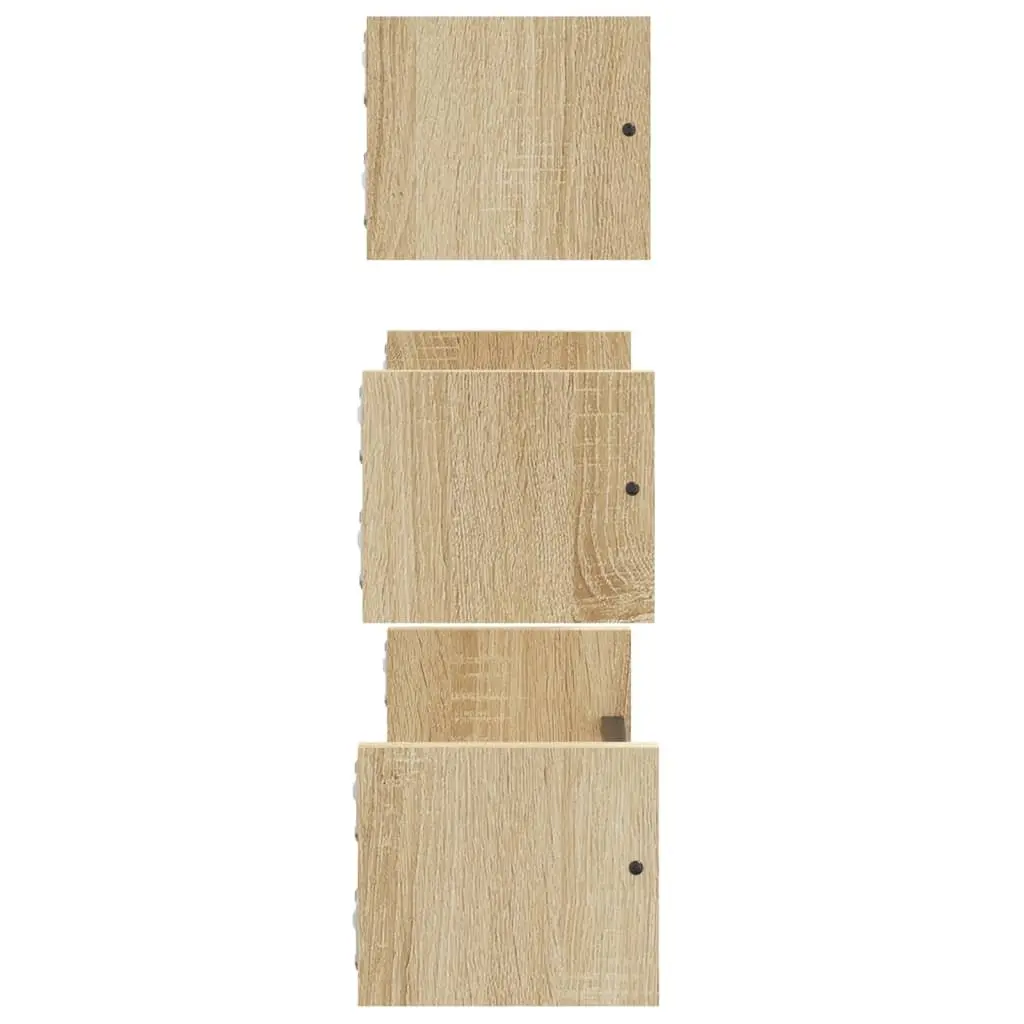 3 Piece Floating Wall Shelf Set in Brown