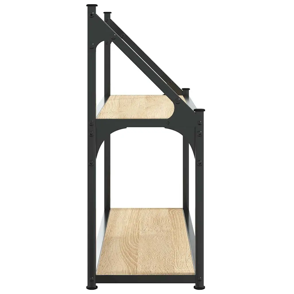 2-Tier Wall Shelf in Brown for Home Office