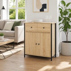 Brown Engineered Wood Buffet Sideboard Storage Cabinet