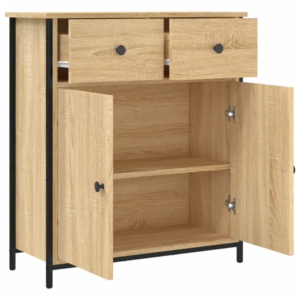 Brown Engineered Wood Buffet Sideboard Storage Cabinet