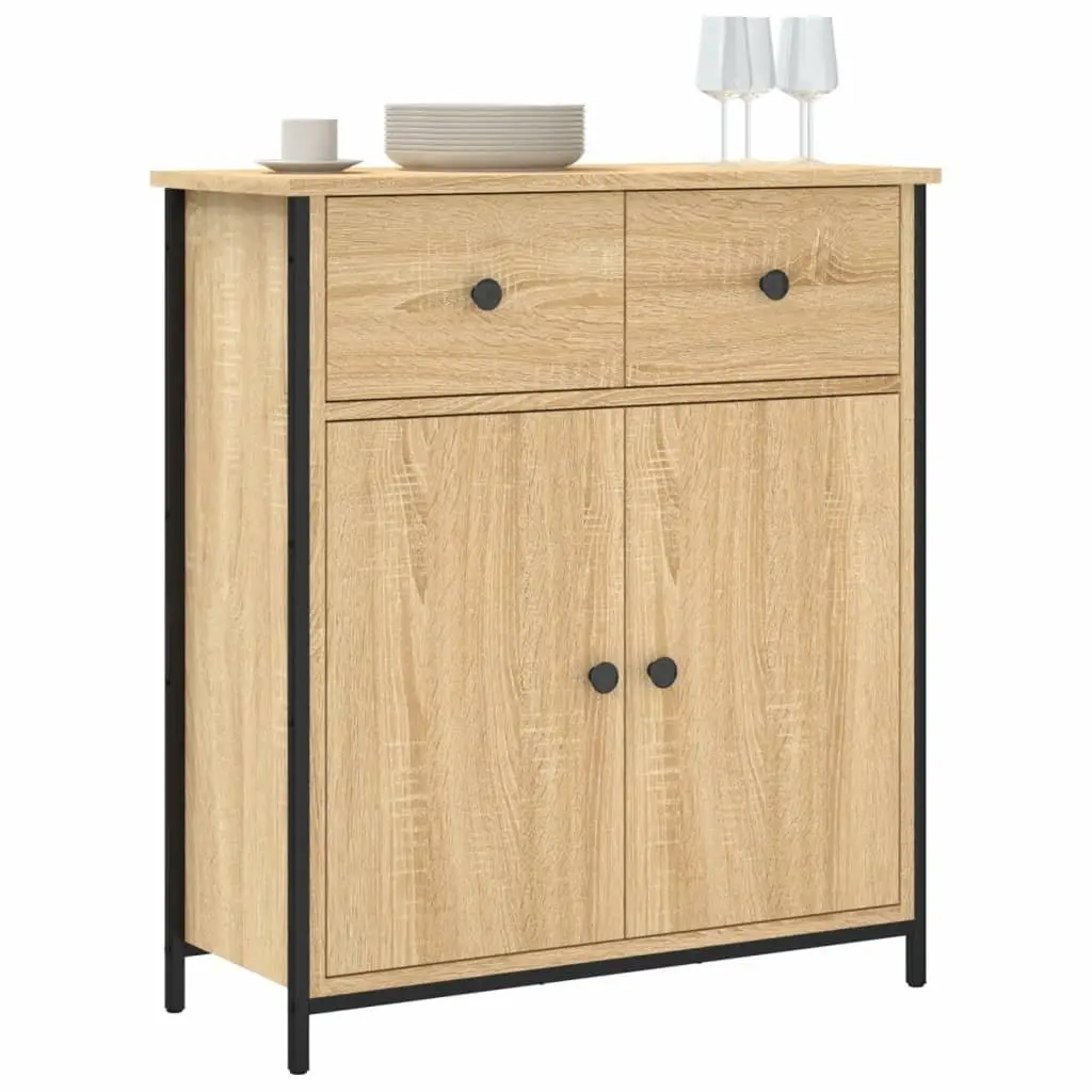 Brown Engineered Wood Buffet Sideboard Storage Cabinet