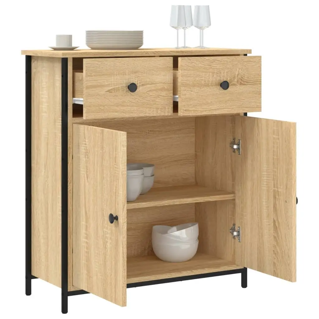 Brown Engineered Wood Buffet Sideboard Storage Cabinet
