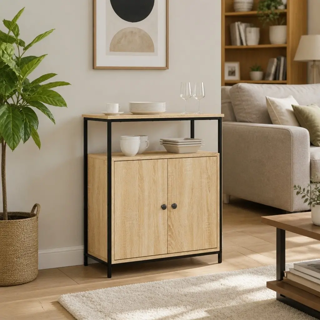 Engineered Wood Sideboard Cabinet in Brown