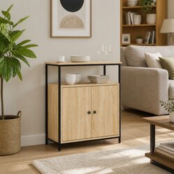 High-Quality Engineered Wood Sideboard Cabinet in Brown