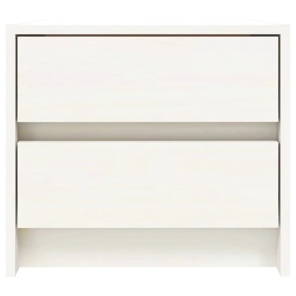 White Pine Wood Bedside Cabinet with Drawers