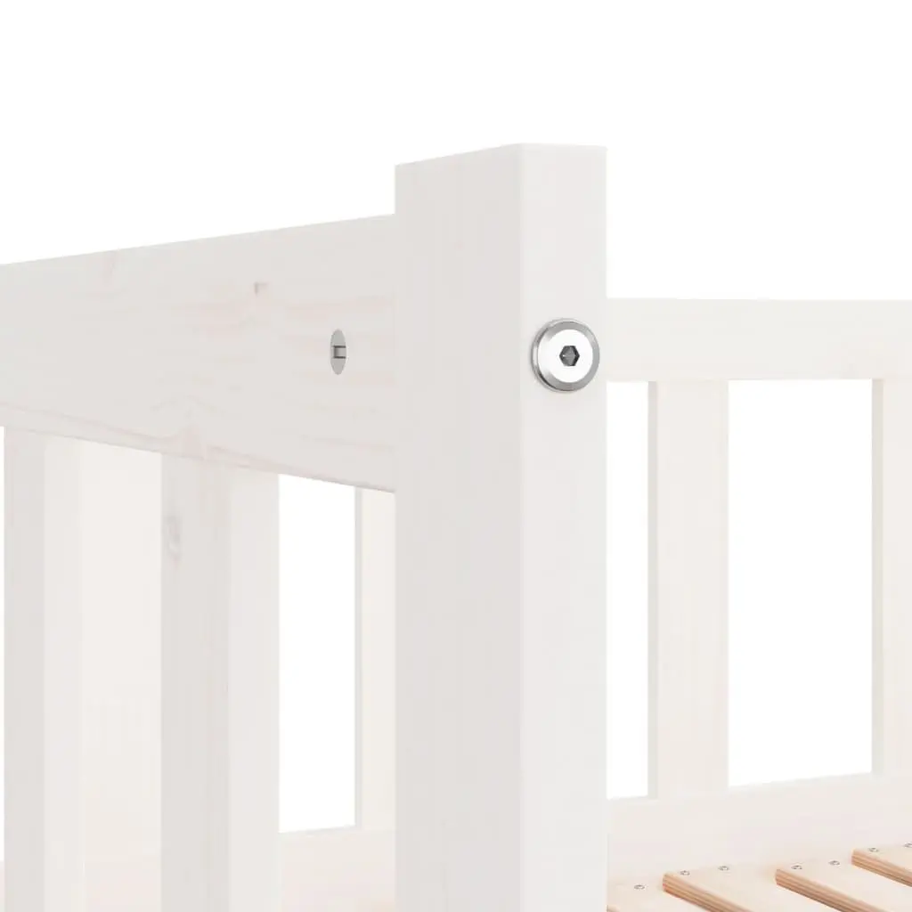 Solid Wood Day Bed with Pull-Out Trundle White 90x190 cm