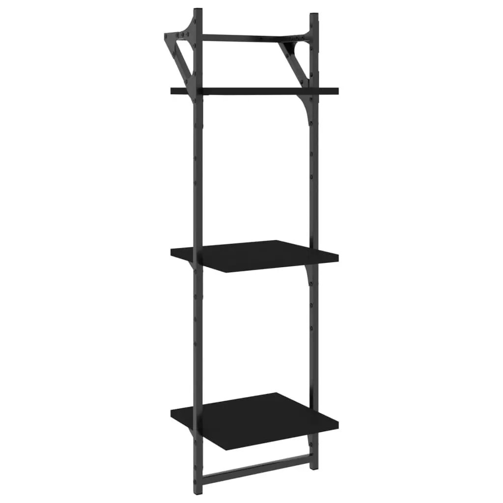 6-Piece Floating Shelf Set with Storage Bars