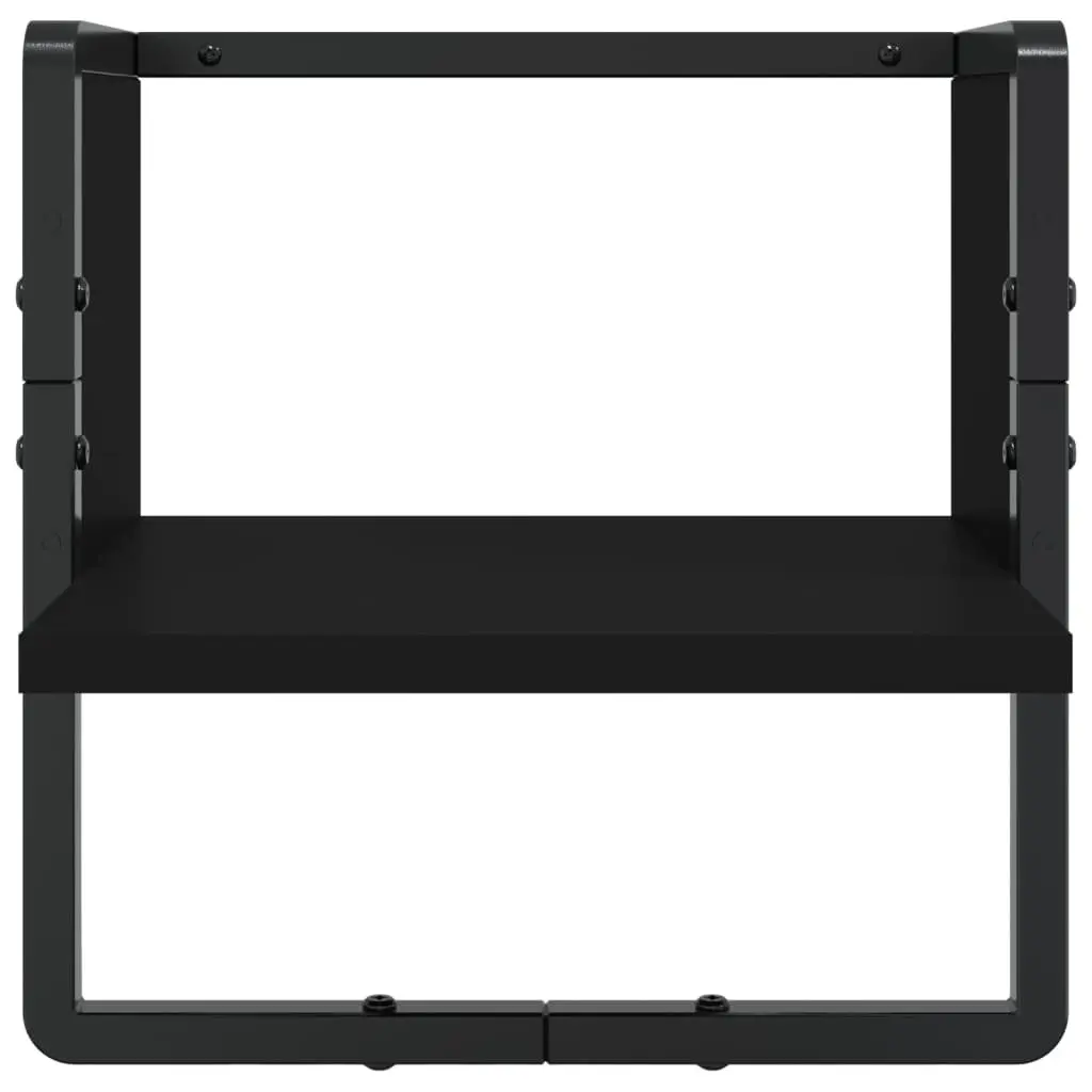 4-Piece Floating Wall Shelf Set with Bars in Black