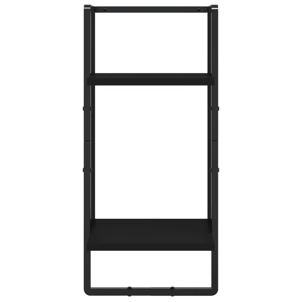 4-Piece Floating Wall Shelf Set with Bars in Black