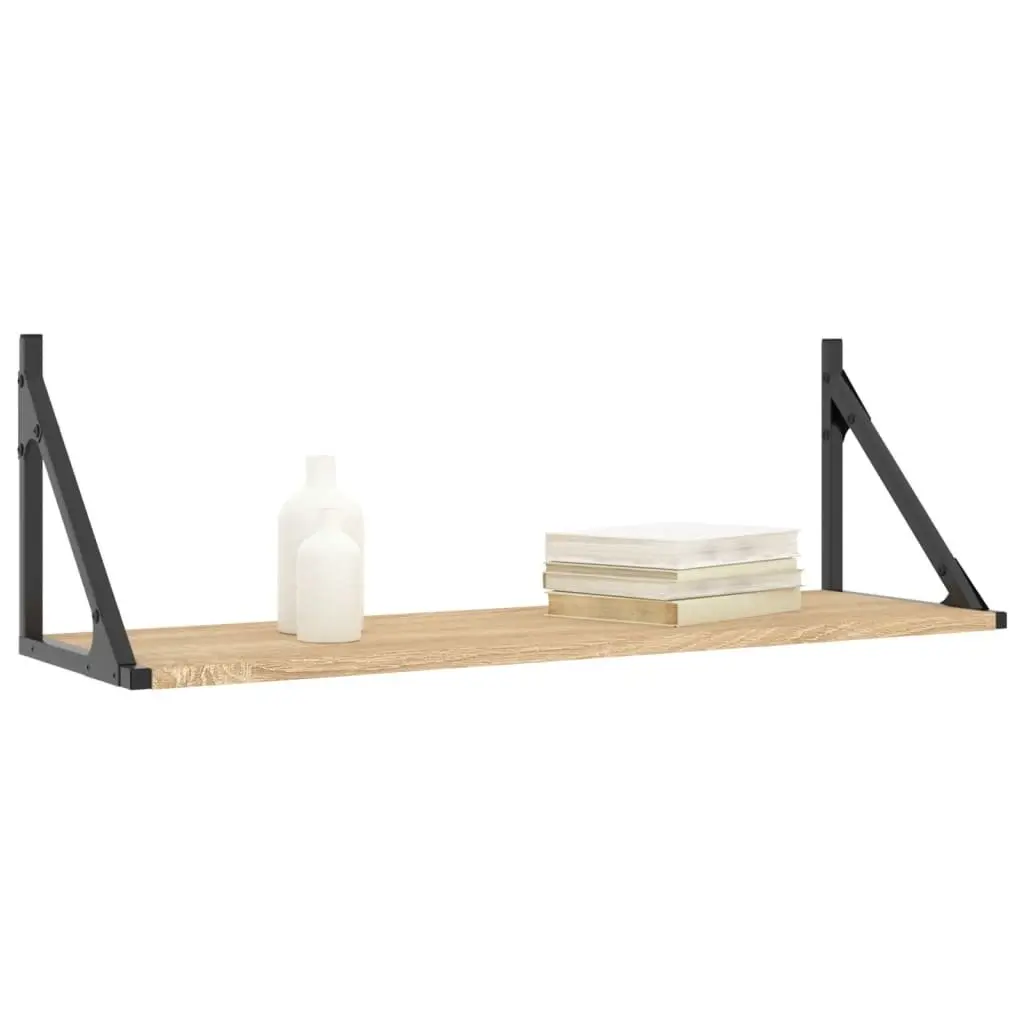 Wall Shelves 2 Pieces Sonoma Oak Floating Display Storage Organiser Brown