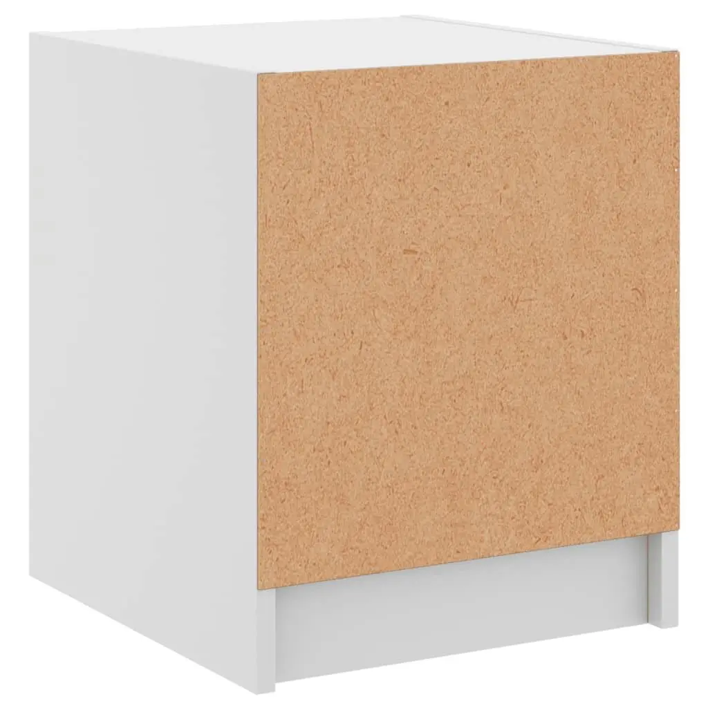 White Glass Door Bedside Cabinet for Storage