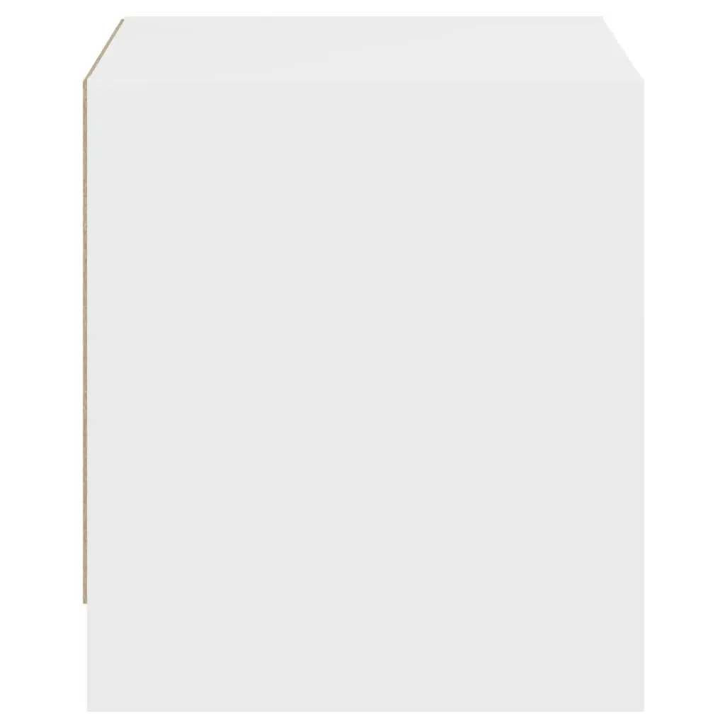 White Glass Door Bedside Cabinet for Storage