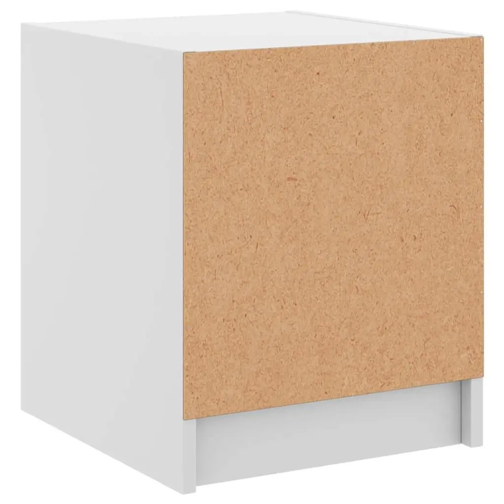 Bedside Cabinets Engineered Wood Glass Doors 2 pcs White