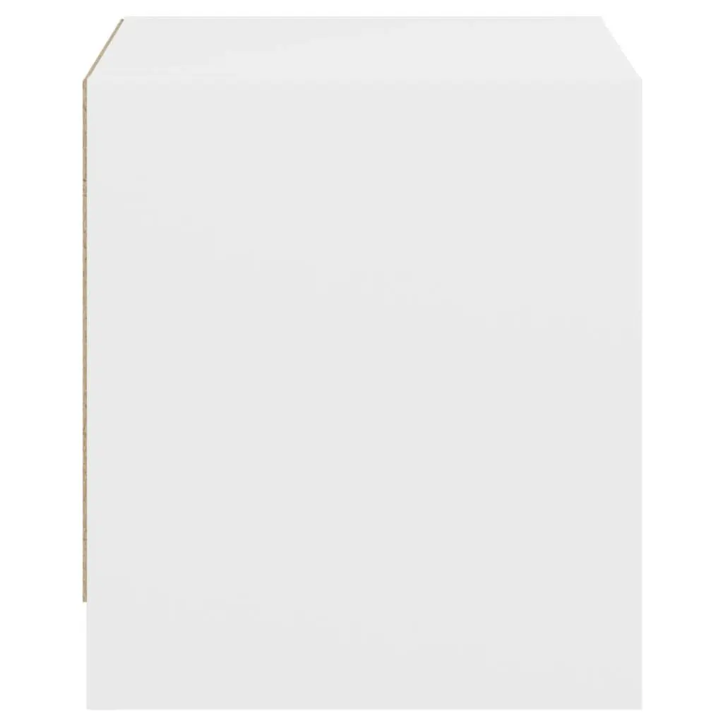 Bedside Cabinets Engineered Wood Glass Doors 2 pcs White