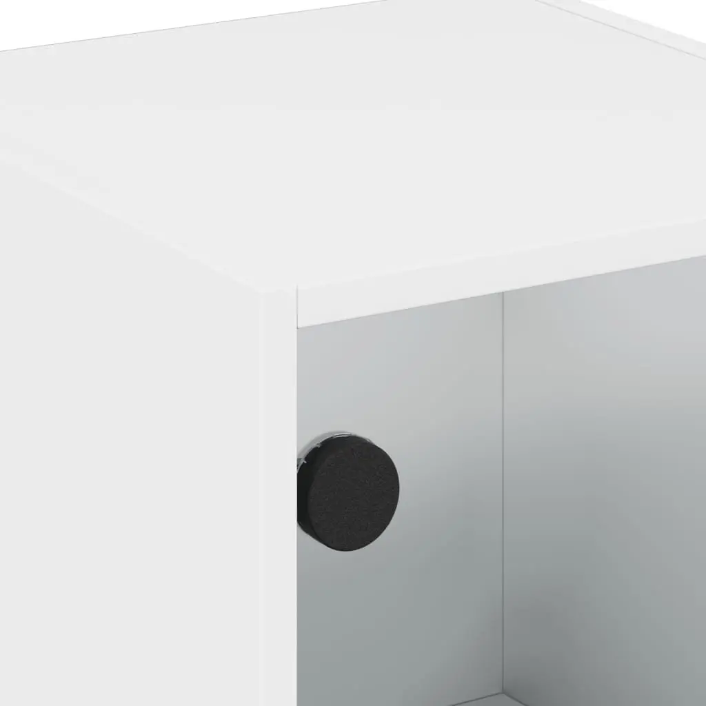 Bedside Cabinets Engineered Wood Glass Doors 2 pcs White