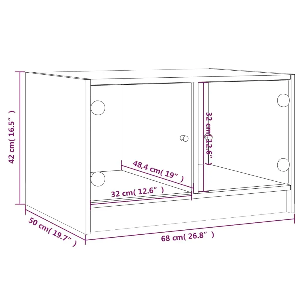Coffee Table Engineered Wood 68x50x42cm White