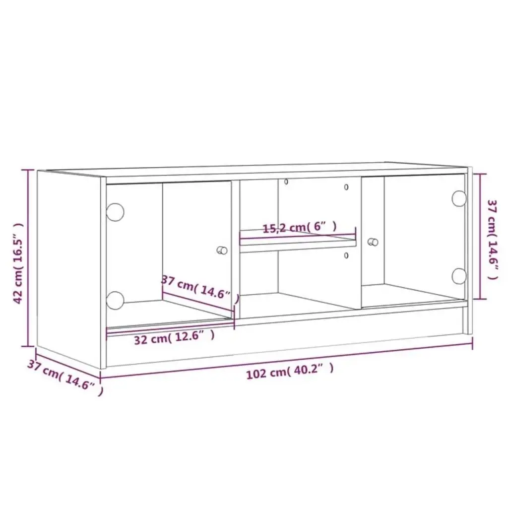 TV Cabinet Engineered Wood 102x37x42 cm White