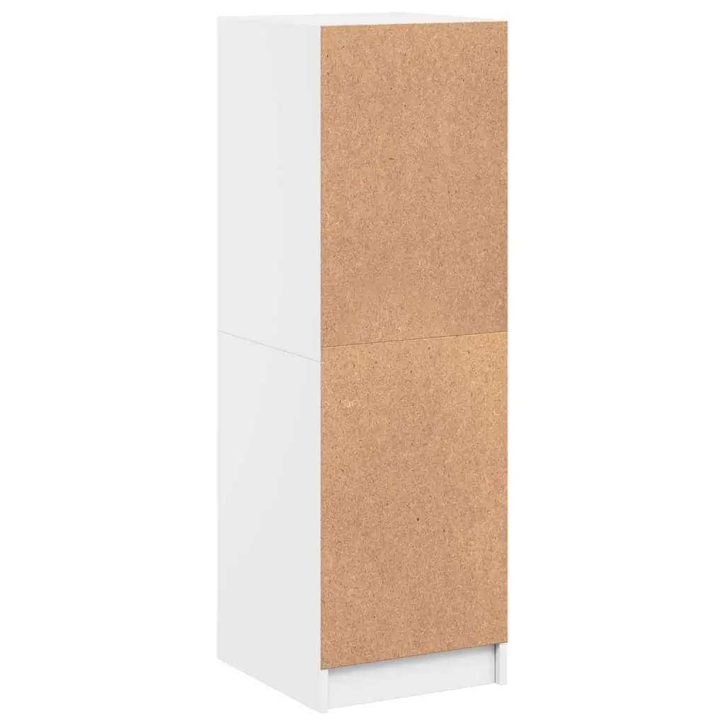 White Highboard Storage Cabinet with Glass Doors