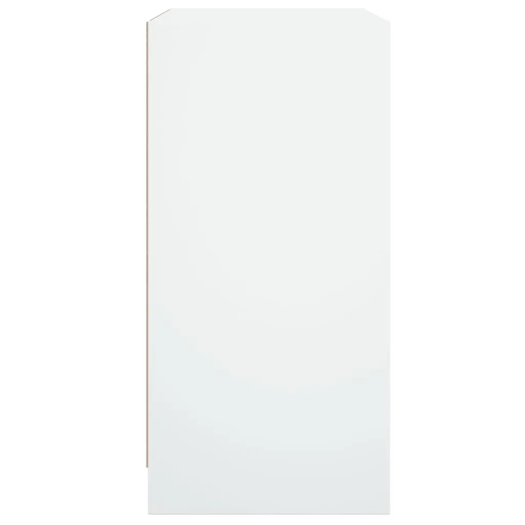 White Storage Cabinet with Glass Doors, 68x37x75.5cm