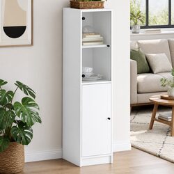 Elegant Highboard with Glass Door for Storage 35x37x142cm