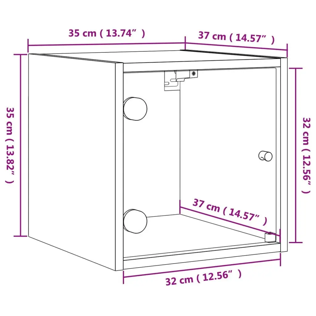 Bedside Cabinet Engineered Wood Wall-Mounted Storage Organiser White 35x37x35cm 2 Piece