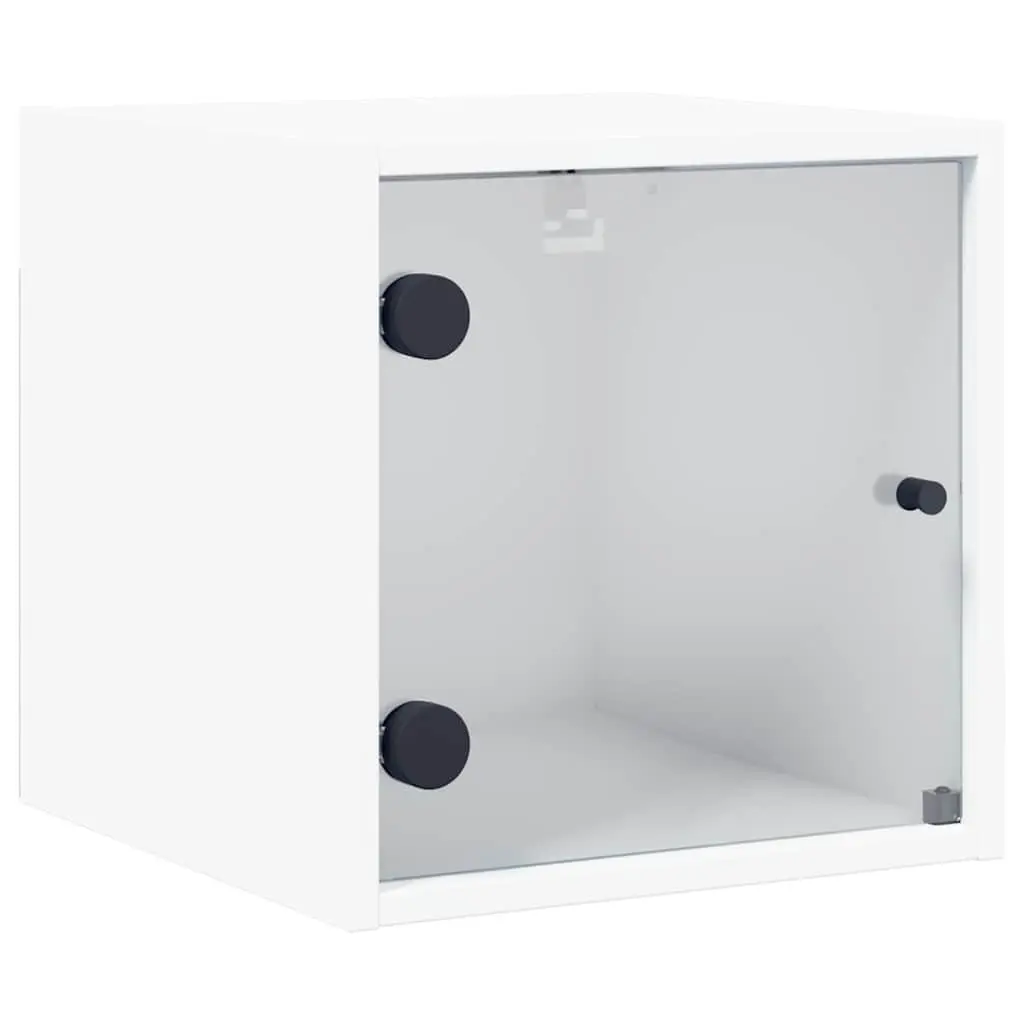 Bedside Cabinet Engineered Wood Wall-Mounted Storage Organiser White 35x37x35cm 2 Piece
